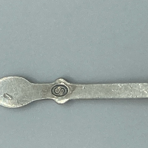 Vtg Silver Jerusalem Souvenir Spoon w Mary Figure on Handle Tip - 4.8” - Picture 4 of 5